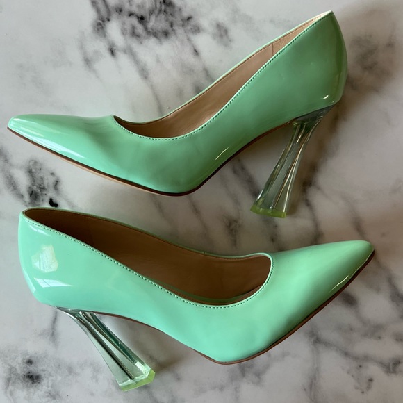 Nine West Trendz Pointed Toe Pump Heels Women's Neon Pistachio Color - Size 8.5 - Picture 13 of 15